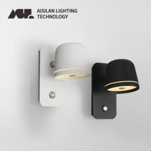 Aisilan LED Bedside Dimmable Wall Lamp with touch On/Off Switch  3-CCT Rotation hotel bed room Wall Sconce Decoration Fixture