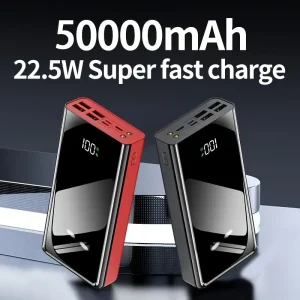 50,000/30,000mAh High-Capacity Fast Charging Power Bank with LED Light/Power Indicator, 4 USB Ports, Type-C Port, Compatible with iPhone/Android Devices, Outdoor Emergency Backup Battery