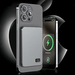 Ultra Thin Power Bank for MagSafe,Magnetic Wireless Fast Charging LED Display Portable Battery For iPhone Samsung Phone Airpods