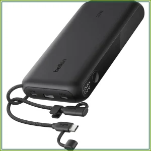 20,000mAh Power Bank 20W Fast Charging 3-Port USB-C & USB-A Digital Display Portable Charger for iPhone Samsung Galaxy Pixel iPad